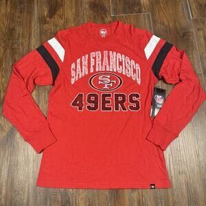 San Francisco 49ers Shirt Mens SMALL Red Long Sleeve NFL Football '47 Irving